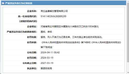 河南商丘三家餐飲企業(yè)圍標(biāo) 串標(biāo)被列入不良行為記錄名單,三年內(nèi)禁止參加政府采購活動